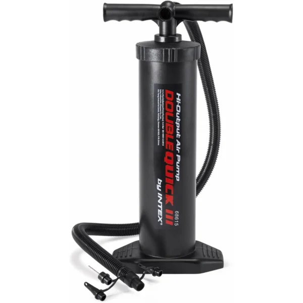 Hinchador Manual Double Quick 37cm, Hinchador de manos/pies, Bomba de mano, Bombas de Aire manuales para Acampada, Material Duradero y Ligero, Fácil de transporte, Inflador para Colchoneta, Flotadores, Piscina,