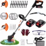 Cortacésped eléctrico inalámbrico, herramienta de poda de jardín, ajustable, recargable, de mano, 36V