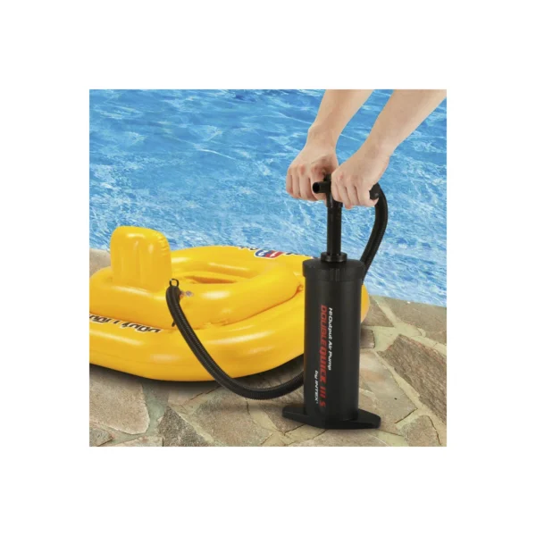 Hinchador Manual Double Quick 37cm, Hinchador de manos/pies, Bomba de mano, Bombas de Aire manuales para Acampada, Material Duradero y Ligero, Fácil de transporte, Inflador para Colchoneta, Flotadores, Piscina, - Imagen 4