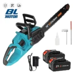 Motosierra eléctrica sin escobillas, herramienta de poda inalámbrica para carpintería, cortador de jardín de mano para batería Makita de 18V, 3500W, 16 pulgadas