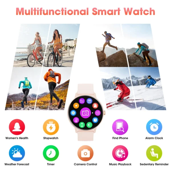 Karchilor Reloj Inteligente para Mujer Bluetooth - Monitoreo de Salud y Fitness - Imagen 6