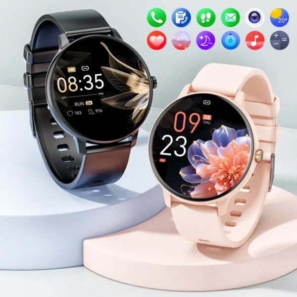 Karchilor Reloj Inteligente para Mujer Bluetooth - Monitoreo de Salud y Fitness