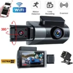 Nueva cámara de visión frontal y trasera HD Dashcam de 3 canales DVR para coche grabadora de vídeo WIFI Monitor de estacionamiento versión nocturna cámara de salpicadero para coches
