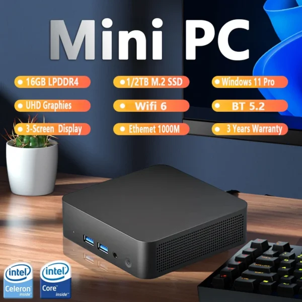 Mini PC portátil intel Core i9-8950HK, Windows 11, 16GB, LPDDR4, 1TB/2TB, M.2, SSD, Gamer, gráficos UHD, 1000Mbps