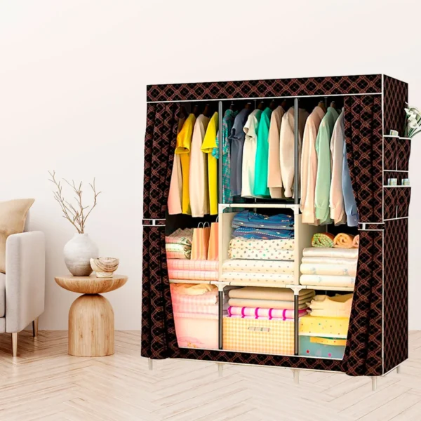 Armario Vesditor Nyana Home Bolsillos Laterales 6 Huecos de Almacenaje 15/20 Prendas Polipropileno y Tela no Tejida 158x106x45 cm - Imagen 6