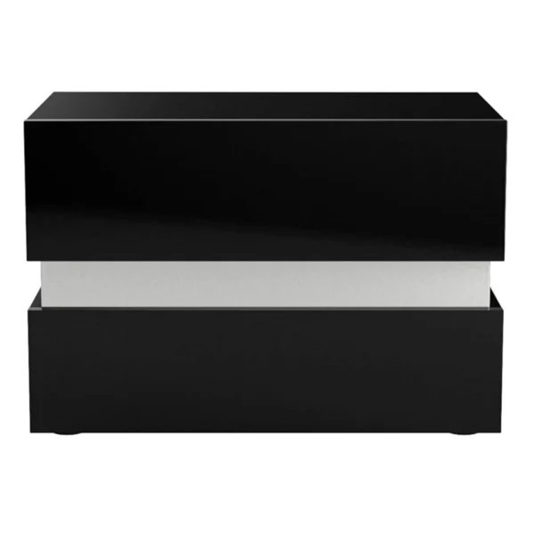 Mesita de noche moderna con luz LED Nyana Home | Diseño sofisticado | Gran durabilidad | Funcional y versátil | Optimización de espacio | Medidas: 60x45x39 cm - Imagen 3
