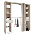 Armario/Vestidor Abierto Dana para Habitación Dormitorio Matrimonio enColor Roble Shannon 203x115-190x50 cm