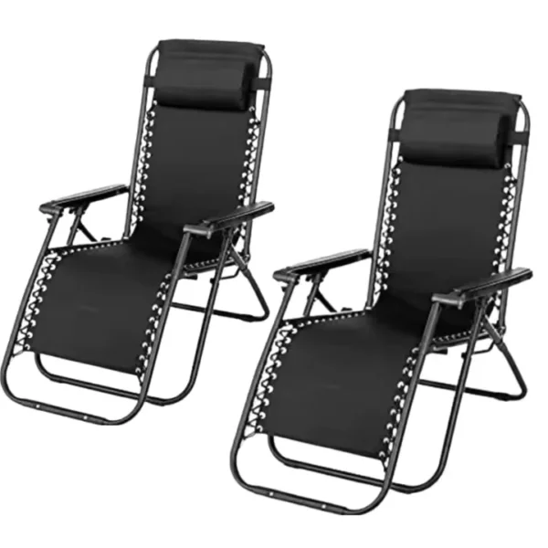 【PACK 2 SILLAS】 Silla plegable gravedad cero tumbona ajustable sillón reclinable con reposacabeza gravedad, medida 165x65x110 peso 6kilos cero para playa, jardín, terraza, patio
