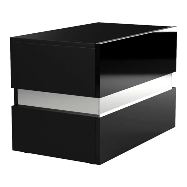 Mesita de noche moderna con luz LED Nyana Home | Diseño sofisticado | Gran durabilidad | Funcional y versátil | Optimización de espacio | Medidas: 60x45x39 cm - Imagen 4