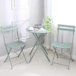 Juego de Mesa y sillas Plegables para balcón al Aire Libre de Tres Piezas, Juego de Mesa y sillas de Taberna para terraza de Acero, Juego de Muebles de Mesa y Silla Plegables de 3 Piezas