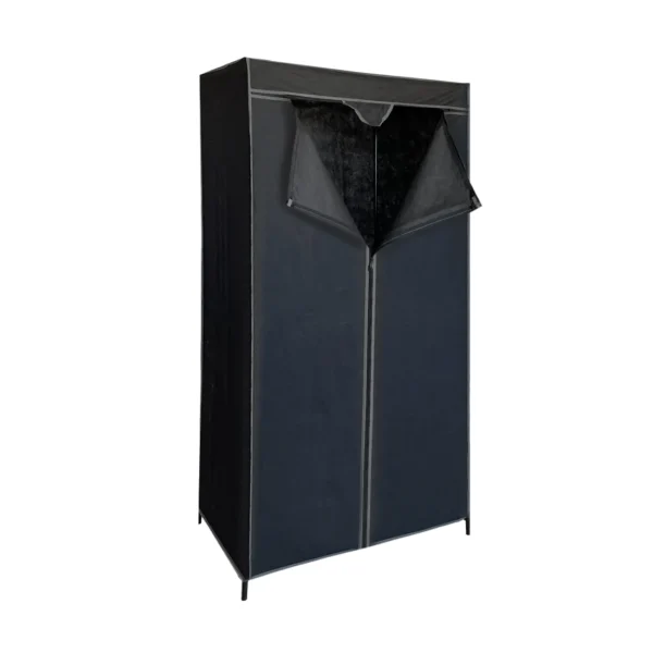 Acomoda Textil – Armario de Tela Organizador de Ropa Resistente al Polvo de Fácil Montaje. Ropero Negro con Estantes Desmontable y Ligero para Dormitorio, Apartamento.