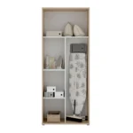 Dekit Armario Multiusos Fit 2 Puertas 4 Estantes + Escobero Natural 190,2x77,4x35,3 Cm - Gran Resistencia - Gran Durabilidad - Espacio de Almacenaje