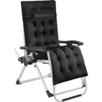 Tectake - Tumbona Cloud plegable y ajustable sin niveles Súper cómoda con tejido de textileno transpirable Un cabezal y un cojín reclinable extremadamente gruesos y extraíbles Respaldo y reposapiés ajustables sin escalonamientos