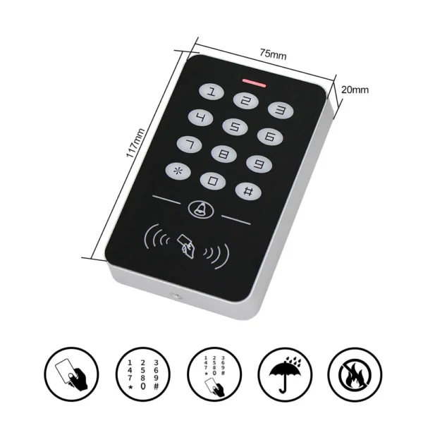 OBO-Kit de sistema de Control de acceso de puerta, teclado RFID, fuente de alimentación, cerradura magnética eléctrica de 180KG, cerraduras para el hogar - Imagen 3