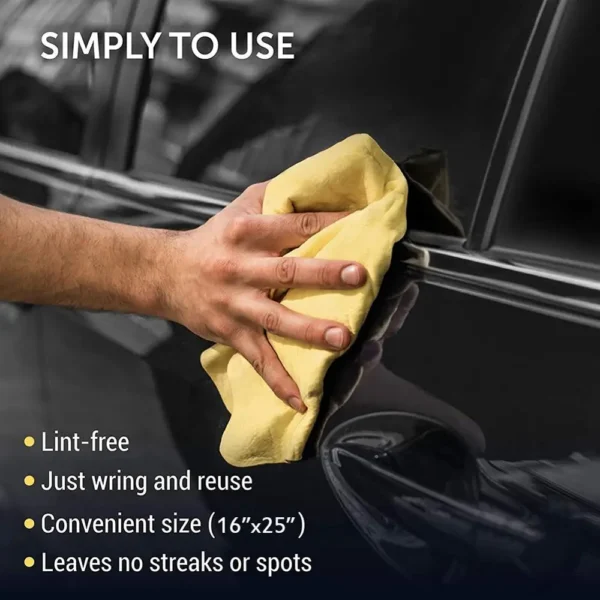 Paño de gamuza premium para limpieza de automóviles, paño seco para quitar el polvo, paño de gamuza, toalla de lavado, paño sin pelusa de 26 "x 17" - Imagen 4