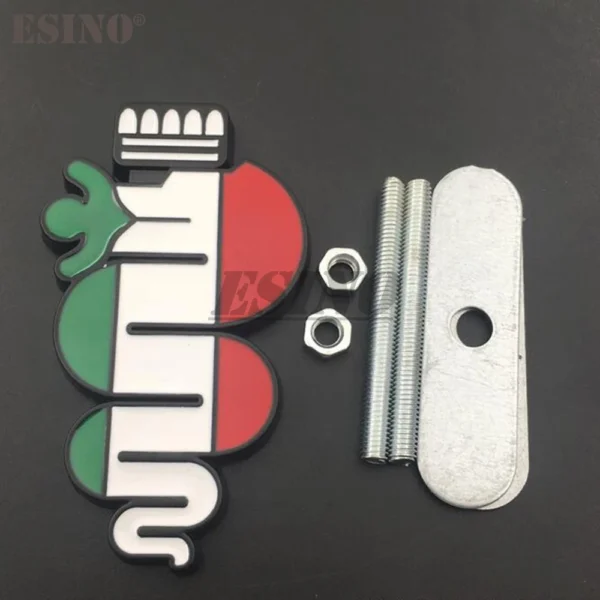 Emblema de insignia de aleación de Zinc para parrilla delantera de coche, calcomanía 3D para Alfa Romeo 159, 147, 156, 166, Mito GT Spider, Giulietta, Stelvio