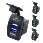 Cargador de móvil para el coche, dispositivo a pueba de agua y polvo, con doble puerto USB y adaptador automático, de 5V y 3,1A, para teléfonos Iphone, Xiaomi, Redmi o Samsung