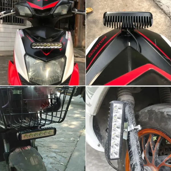Barra de luz LED de trabajo de 18W para motocicleta, coche, camión, barco, Tractor, luz de trabajo todoterreno, luces LED de conducción, 1 Uds. - Imagen 4
