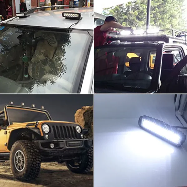 Barra de luz LED de trabajo de 18W para motocicleta, coche, camión, barco, Tractor, luz de trabajo todoterreno, luces LED de conducción, 1 Uds. - Imagen 5