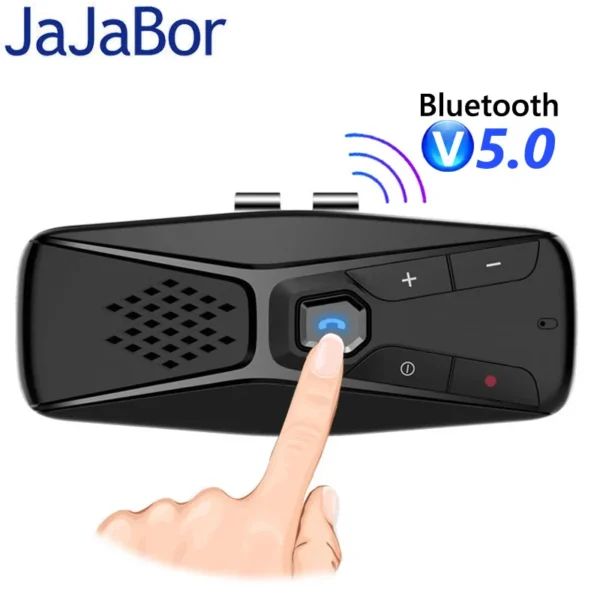 JaJaBor-Kit de manos libres para coche, altavoz inalámbrico con micrófono, Bluetooth 5,0, apagado automático y conexión automática