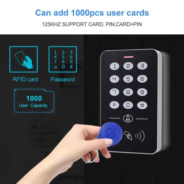 OBO-Kit de sistema de Control de acceso de puerta, teclado RFID, fuente de alimentación, cerradura magnética eléctrica de 180KG, cerraduras para el hogar - Imagen 2