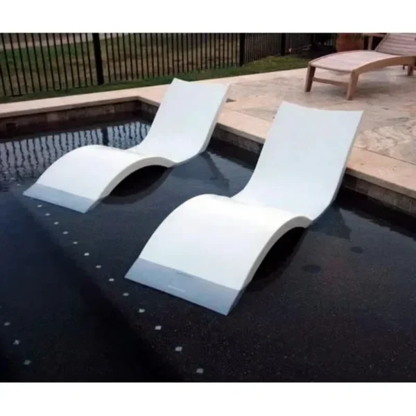 Tumbona para piscina con cubierta al aire libre, silla reclinable para piscina y jardín en agua, tumbona con repisa - Imagen 3
