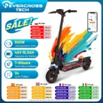 EVERCROSS TECH A1 500W Patinete Eléctrico para Adultos, 10'' Plegable Patinete Eléctrico Adultos App Control, 48V 14Ah Autonomía 50km, 3 Modos de Velocidad Patinete Eléctrico
