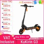 KuKirin-patinete eléctrico G3, 1200W, 50 KM/H, velocidad máxima 52V, 18Ah, 70KM de alcance, Panel de Control de pantalla táctil, suspensión de TPU, Stock en la UE