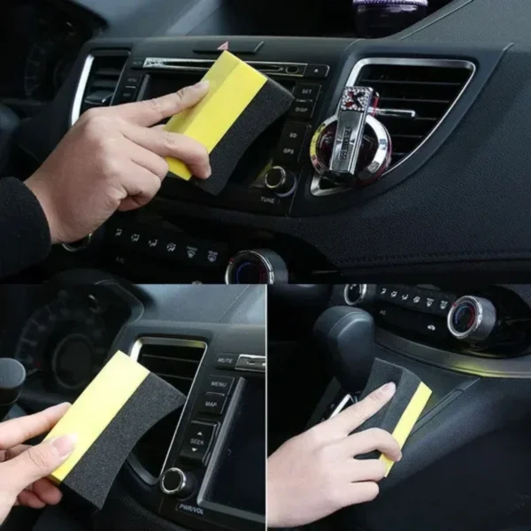Esponja para encerar y pulir ruedas de coche, almohadilla de esponja de succión de agua, 10x6x4cm, cepillos para neumáticos, detalles automáticos, cepillo azul para ruedas de lavado de coches, 1/3 Uds. - Imagen 3