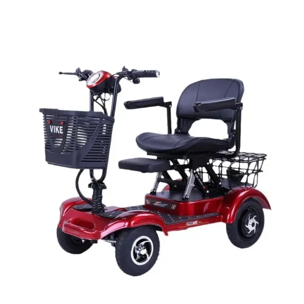 Exportación de scooter para personas mayores, vehículo eléctrico de cuatro ruedas, scooter para adultos, vehículo plegable de cuatro ruedas de una sola tracción para discapacitados
