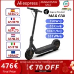 STOCK de la UE Original Ninebot de Segway MAX G30 G30P Scooter eléctrico 65km de alcance Kickscooter 30 km/h Max con aplicación Ninebot