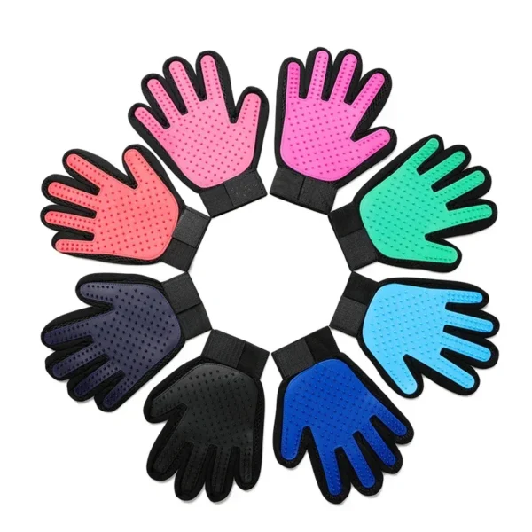 Guantes de silicona para aseo de mascotas, cepillo de pelo y peine para bañarse, limpieza de perros, depilación para perros, suministros de uso para animales - Imagen 5