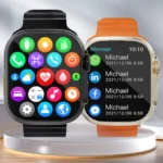 Reloj inteligente de 2,01 pulgadas con mensaje, respuesta a llamadas, monitoreo de salud del sueño, podómetro deportivo, alertas de información para iPhone y Android