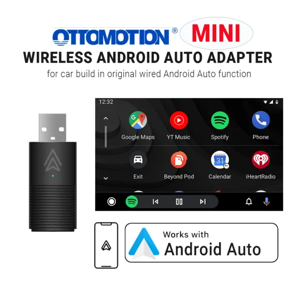 Ottomotion MINI adaptador inalámbrico Android Auto USB Stick accesorios de coche para Skoda VW Mazda Toyota Kia Ford para teléfono Android