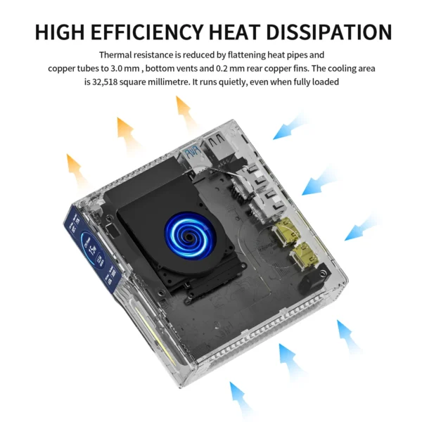 FIREBAT-ordenador portátil S1 Intel N100, Mini PC, DDR4, 16GB RAM, 512GB SSD, Windows 11, BT4.2, HDMI Dual - Imagen 4