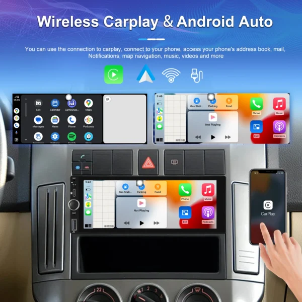 LeeKooLuu-Radio con GPS para coche, reproductor Multimedia con Android 6,86, 1 Din, 13,0 pulgadas, 2 gb + 64 gb, Bluetooth, WIFI, Carplay - Imagen 3