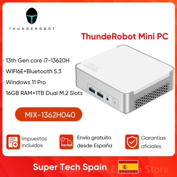 Mini PC ThundeRobot, ordenador de escritorio barato y potente con Intel Core i7-13620H
