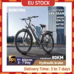 Stock de la UE, bicicleta eléctrica potente para hombre de montaña con asiento para dos personas para bicicleta gorda de refuerzo eléctrica de larga distancia de 48V y 500W