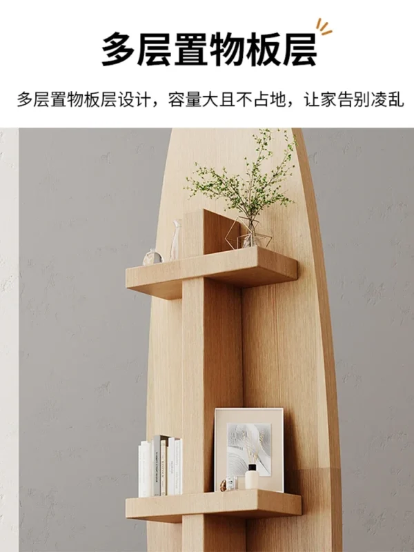 Espejo de tocador de cuerpo completo para el hogar, Perchero de longitud completa integrado, espejo giratorio móvil grande para sala de estar - Imagen 3