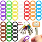 Cubiertas de goma huecas para llaves, cubiertas elásticas para identificadores de llaves, marcadores protectores de silicona suave, Accesorios para llaveros, 10-50 Uds.