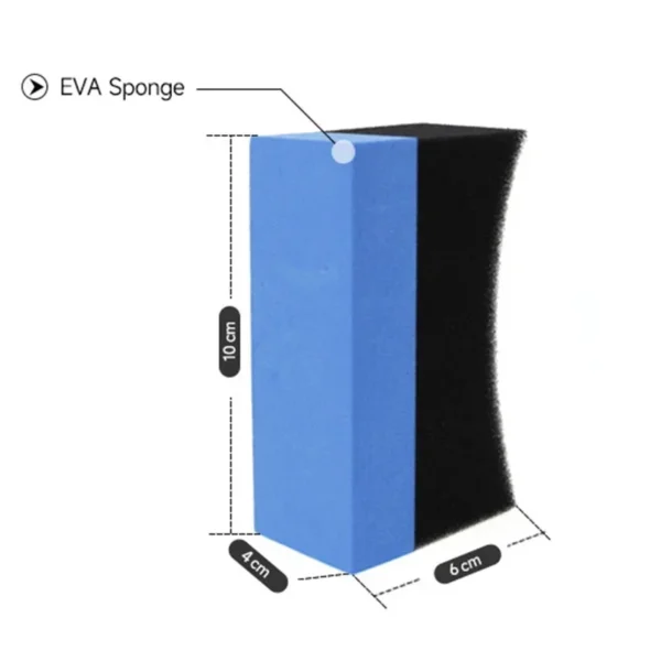 Esponja para encerar y pulir ruedas de coche, almohadilla de esponja de succión de agua, 10x6x4cm, cepillos para neumáticos, detalles automáticos, cepillo azul para ruedas de lavado de coches, 1/3 Uds. - Imagen 4
