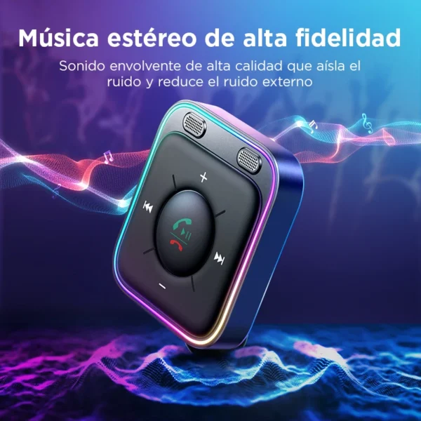 Joyroom-receptor inalámbrico para coche, adaptador con Bluetooth 5,3, doble micrófonos mejorados, ENC, cancelación de ruido, 3,5mm, AUX - Imagen 4