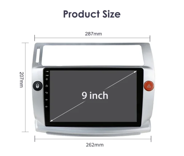 Hizpo 2Din 9 pulgadas Android Auto Radio de coche para Citroen C4 c-triomphe c-quatre 2004 - 2009 Multimidia 4G BT Carplay RDS DSP GPS - Imagen 6