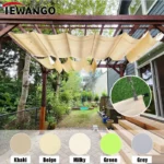 Toldo telescópico a prueba de lluvia 300D, tela impermeable para Patio, toldo elástico para Patio, cobertizo de sombreado para exteriores, toldo retráctil