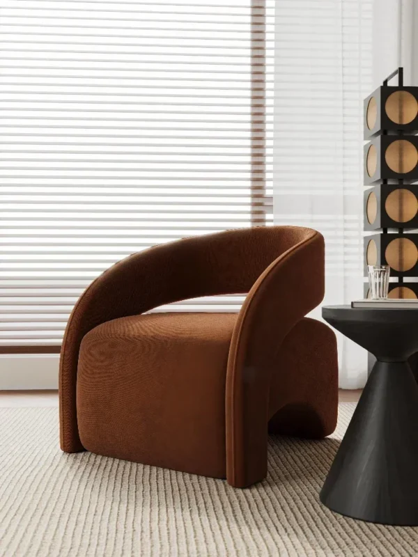 Silla individual para sala de estar, sofá individual perezoso, silla de ocio de diseñador, sofá individual ligero de lujo de alta gama - Imagen 4