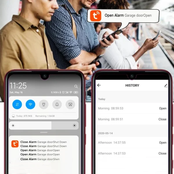 Abridor de puerta de garaje Tuya, controlador de voz con aplicación inteligente, WiFi, Control remoto, funciona con Alexa, asistente de Google Home - Imagen 2