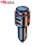 Robot VR PD30W + QC 3,0 Bluetooth 5,4 reproductor MP3 para coche transmisor FM inalámbrico manos libres U reproducción de disco USB adaptador de carga rápida para coche