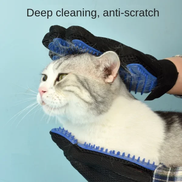 Guantes de silicona para aseo de mascotas, cepillo de pelo y peine para bañarse, limpieza de perros, depilación para perros, suministros de uso para animales - Imagen 2