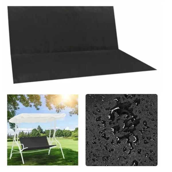 Fundas de columpio impermeables para silla columpio de Patio exterior, banco de porche, silla con eslinga, cojín de columpio de tela de repuesto negro - Imagen 4