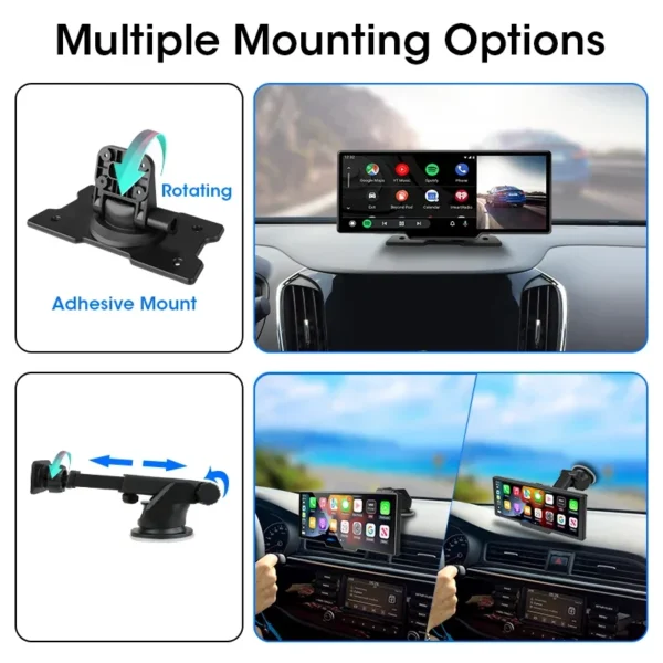 Cámara de salpicadero de 10,26 pulgadas, 4K, 3840x2160, Carplay inalámbrico y Android, navegación automática, Control por voz, cámara de visión trasera DVR para coche, pantalla de Monitor BT - Imagen 5